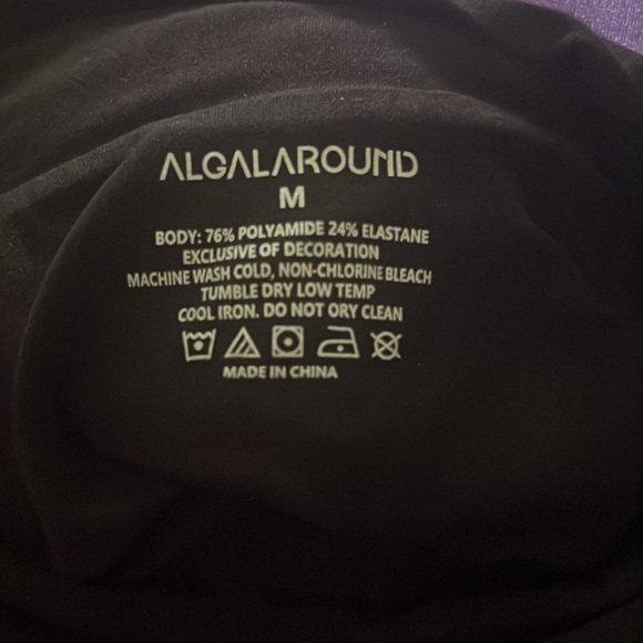 ALGALAROUND Women Double Lined Long Sleeve Bodysuits Cut out Mock Neck - Picture 5 of 5